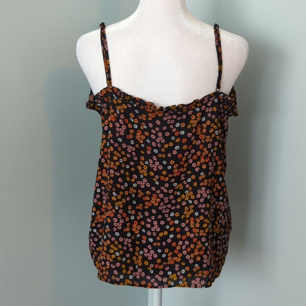 Loft Blue Daisy Floral Ruffle Cami Top - Picture 7 of 8